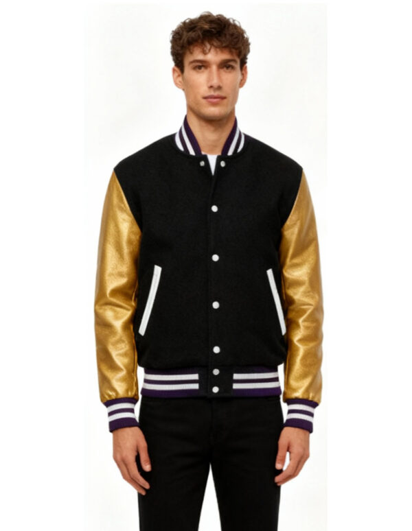 Custom Black and Gold Varsity Jacket